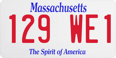 MA license plate 129WE1