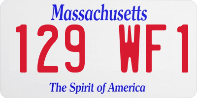 MA license plate 129WF1