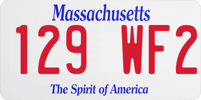 MA license plate 129WF2