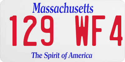 MA license plate 129WF4