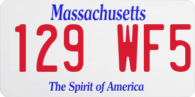 MA license plate 129WF5