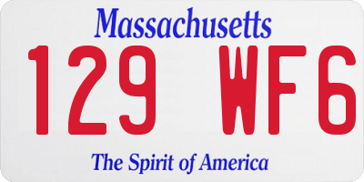MA license plate 129WF6
