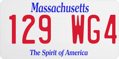 MA license plate 129WG4