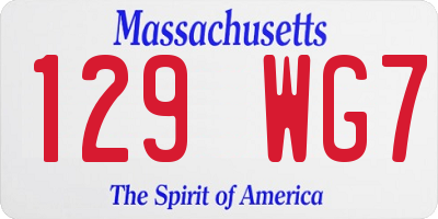 MA license plate 129WG7