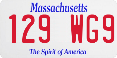 MA license plate 129WG9