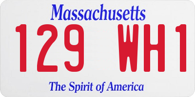 MA license plate 129WH1