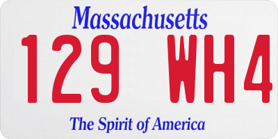 MA license plate 129WH4