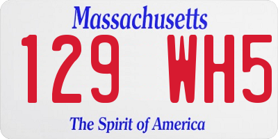 MA license plate 129WH5