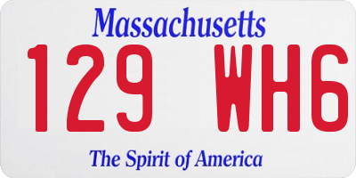 MA license plate 129WH6