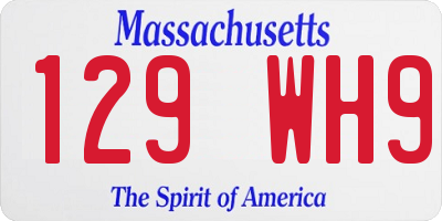 MA license plate 129WH9