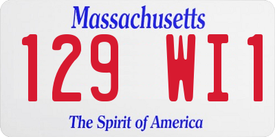 MA license plate 129WI1