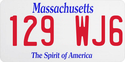 MA license plate 129WJ6