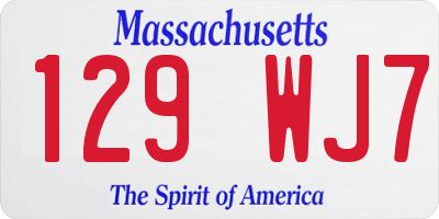 MA license plate 129WJ7