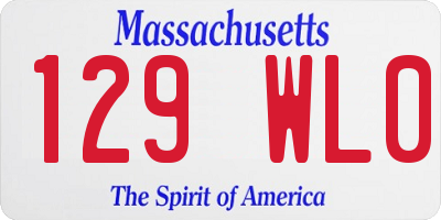 MA license plate 129WL0
