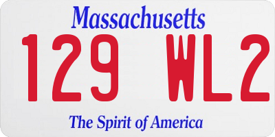 MA license plate 129WL2