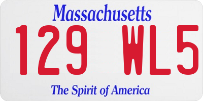 MA license plate 129WL5