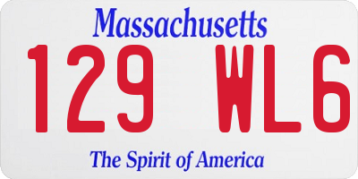 MA license plate 129WL6
