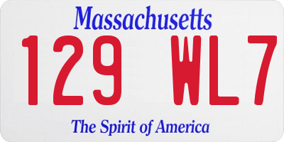 MA license plate 129WL7