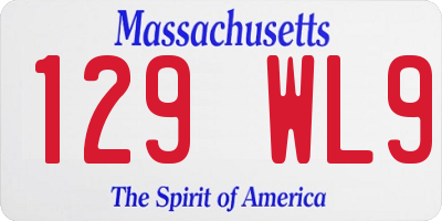 MA license plate 129WL9