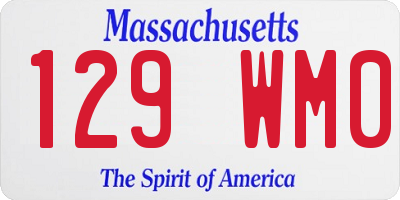 MA license plate 129WM0