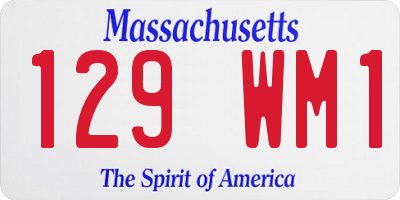 MA license plate 129WM1