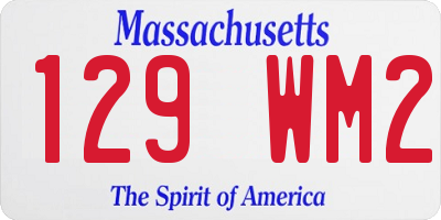 MA license plate 129WM2