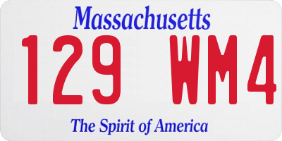MA license plate 129WM4