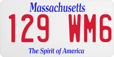 MA license plate 129WM6