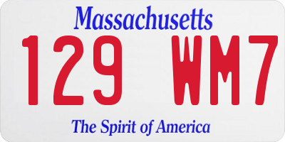 MA license plate 129WM7
