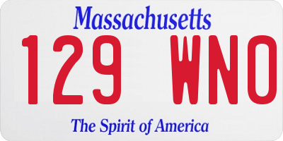 MA license plate 129WN0