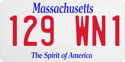 MA license plate 129WN1