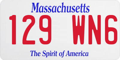 MA license plate 129WN6