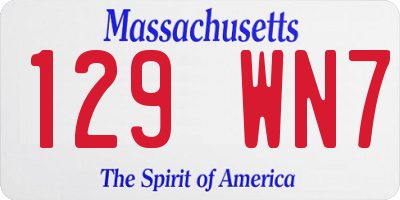 MA license plate 129WN7