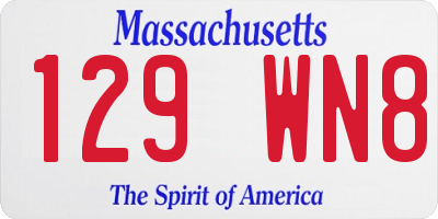 MA license plate 129WN8