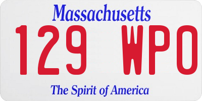 MA license plate 129WP0