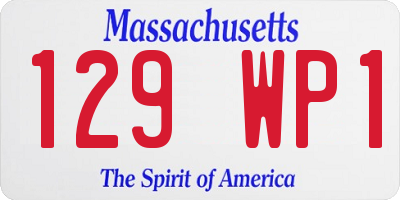 MA license plate 129WP1