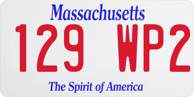 MA license plate 129WP2