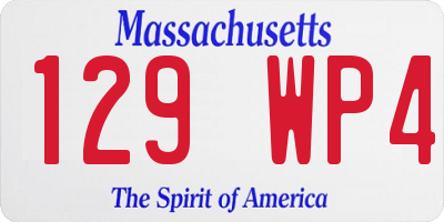 MA license plate 129WP4
