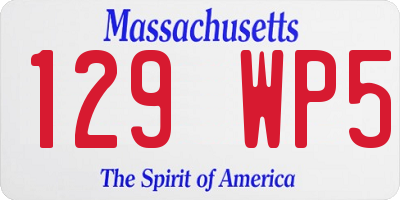 MA license plate 129WP5