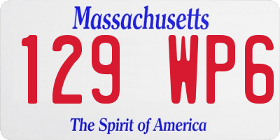MA license plate 129WP6