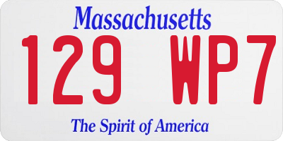 MA license plate 129WP7