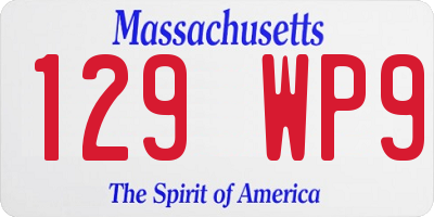 MA license plate 129WP9
