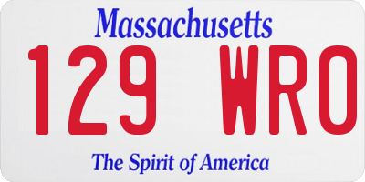 MA license plate 129WR0