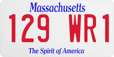MA license plate 129WR1