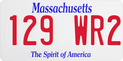 MA license plate 129WR2