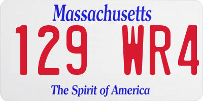 MA license plate 129WR4