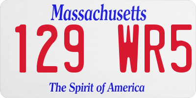 MA license plate 129WR5