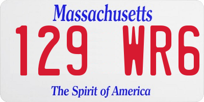 MA license plate 129WR6