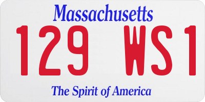 MA license plate 129WS1