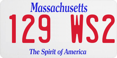 MA license plate 129WS2